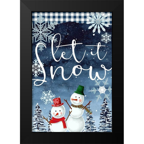 Let it Snow Black Modern Wood Framed Art Print by Allen, Kimberly