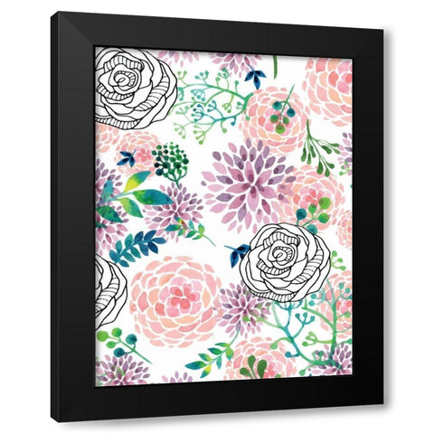 Glee Black Modern Wood Framed Art Print with Double Matting by Allen, Kimberly