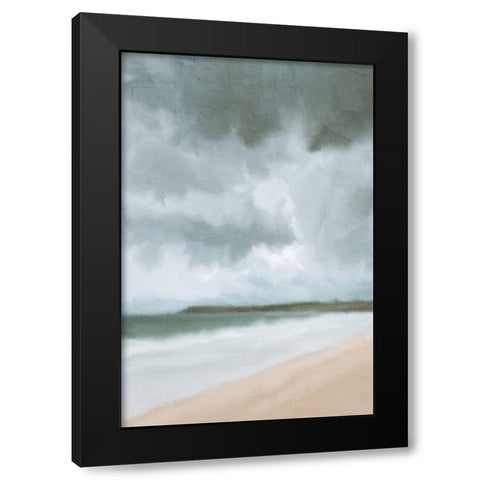 Stormy Beach Black Modern Wood Framed Art Print by Allen, Kimberly