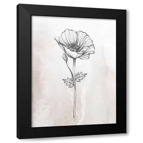 Stone Floral 1 Black Modern Wood Framed Art Print by Allen, Kimberly
