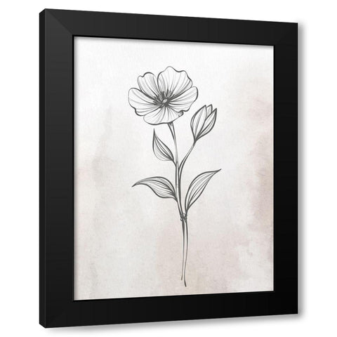 Stone Floral 2 Black Modern Wood Framed Art Print with Double Matting by Allen, Kimberly