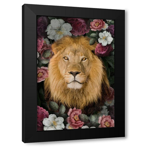 _Lush Garden Lion Black Modern Wood Framed Art Print by Allen, Kimberly