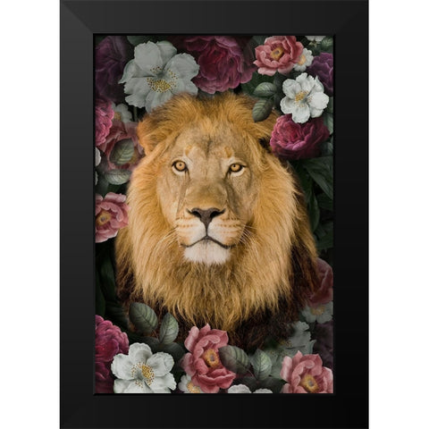 _Lush Garden Lion Black Modern Wood Framed Art Print by Allen, Kimberly