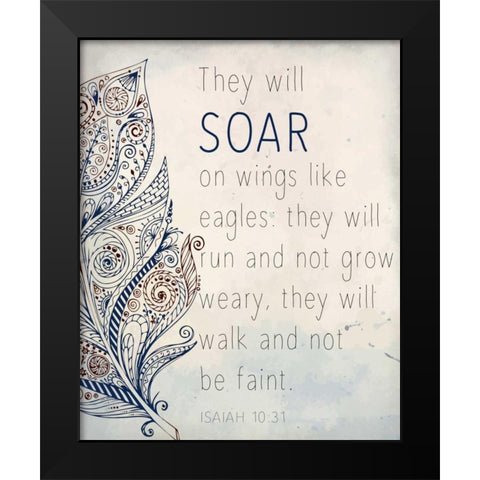 Soar On Wings Black Modern Wood Framed Art Print by Allen, Kimberly