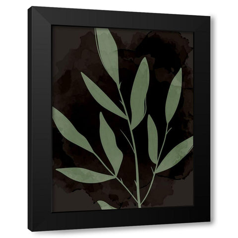 Bold Leaves 1 Black Modern Wood Framed Art Print with Double Matting by Allen, Kimberly