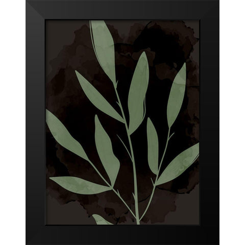 Bold Leaves 1 Black Modern Wood Framed Art Print by Allen, Kimberly