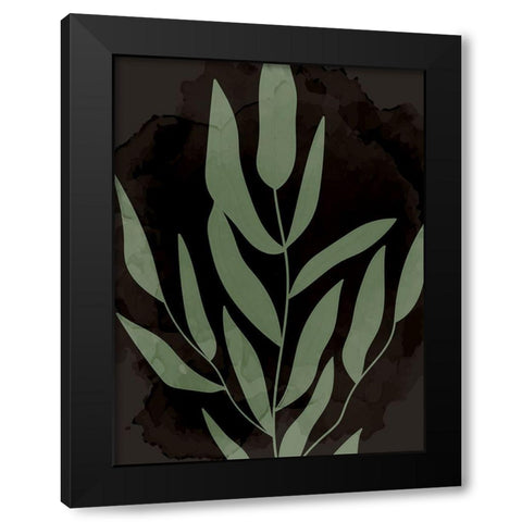 Bold Leaves 2 Black Modern Wood Framed Art Print with Double Matting by Allen, Kimberly