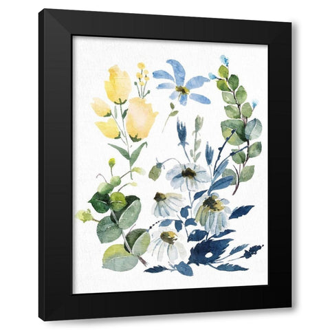 Painted Spring 1 Black Modern Wood Framed Art Print with Double Matting by Allen, Kimberly
