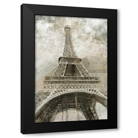 Postcards to Paris Black Modern Wood Framed Art Print with Double Matting by Allen, Kimberly