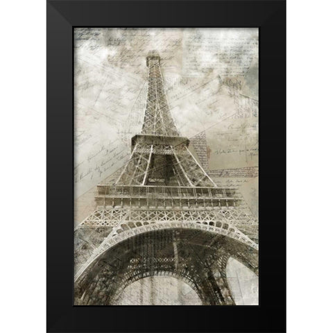 Postcards to Paris Black Modern Wood Framed Art Print by Allen, Kimberly
