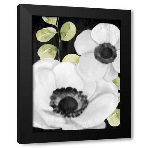 Anemone On Black 1 Black Modern Wood Framed Art Print with Double Matting by Allen, Kimberly