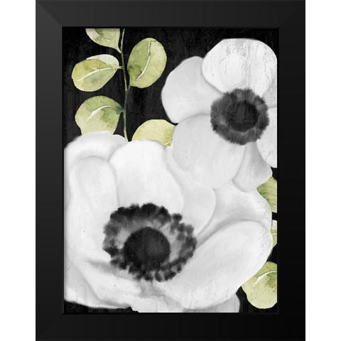Anemone On Black 1 Black Modern Wood Framed Art Print by Allen, Kimberly