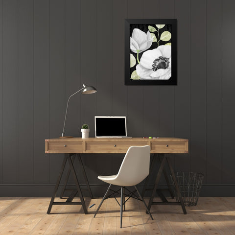 Anemone On Black 2 Black Modern Wood Framed Art Print by Allen, Kimberly