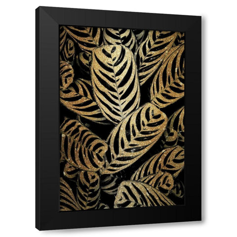 Midnight Palm Gold 2 Black Modern Wood Framed Art Print with Double Matting by Allen, Kimberly