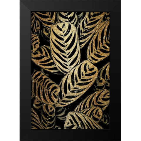 Midnight Palm Gold 2 Black Modern Wood Framed Art Print by Allen, Kimberly