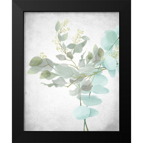 Eucalyptus and Leaves 1 Black Modern Wood Framed Art Print by Allen, Kimberly