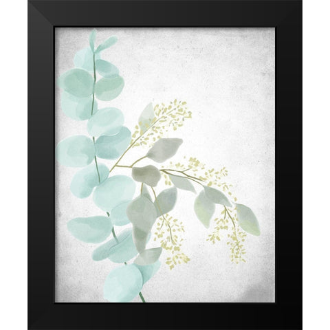 Eucalyptus and Leaves 2 Black Modern Wood Framed Art Print by Allen, Kimberly