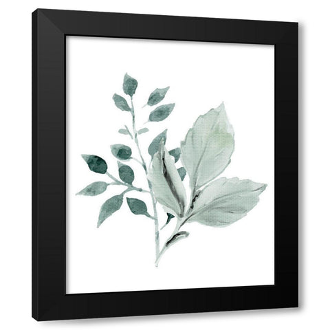 Foliage Greens 1 Black Modern Wood Framed Art Print with Double Matting by Allen, Kimberly