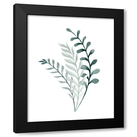 Foliage Greens 2 Black Modern Wood Framed Art Print with Double Matting by Allen, Kimberly