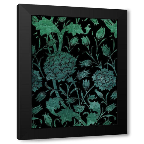 Floral Motif 1 Black Modern Wood Framed Art Print with Double Matting by Allen, Kimberly