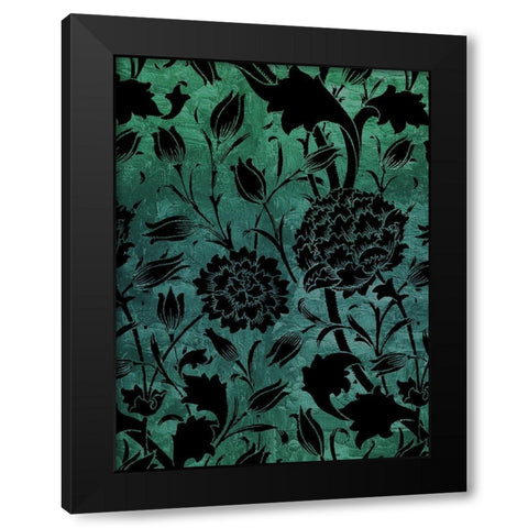Floral Motif 2 Black Modern Wood Framed Art Print with Double Matting by Allen, Kimberly
