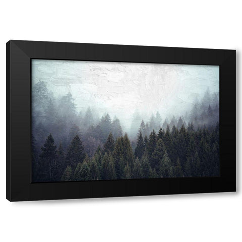 Misty Blue Black Modern Wood Framed Art Print with Double Matting by Allen, Kimberly