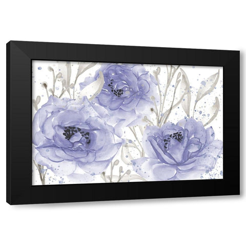 Very Peri Floral Black Modern Wood Framed Art Print by Allen, Kimberly