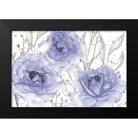 Very Peri Floral Black Modern Wood Framed Art Print by Allen, Kimberly