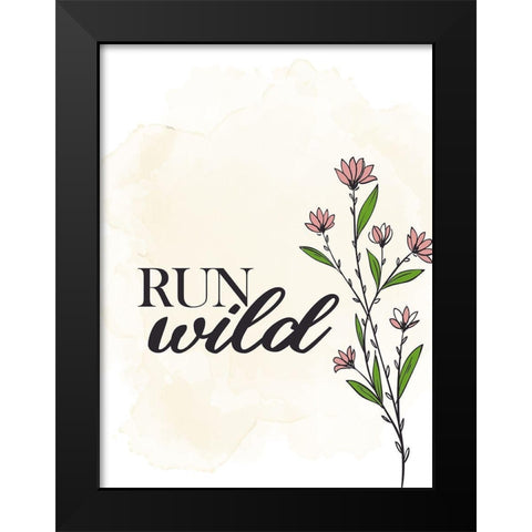 Run Black Modern Wood Framed Art Print by Allen, Kimberly