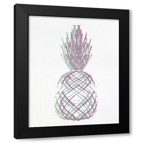 Pineapple Layers 1 Black Modern Wood Framed Art Print with Double Matting by Allen, Kimberly
