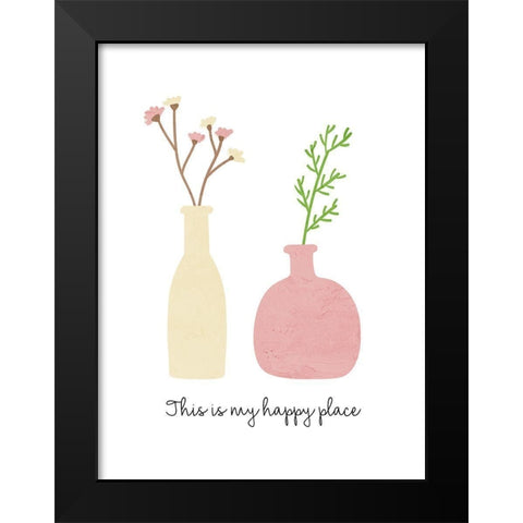 Happy Place Black Modern Wood Framed Art Print by Allen, Kimberly