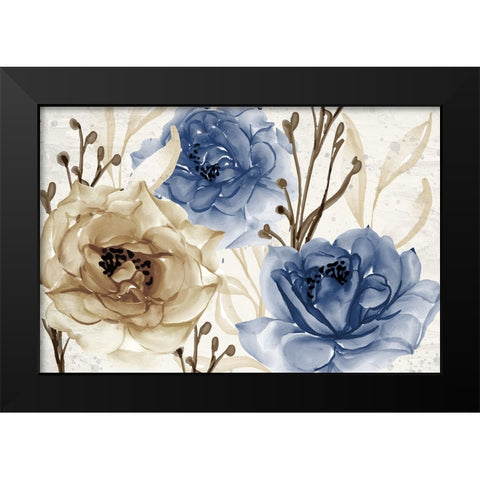 Blooming Black Modern Wood Framed Art Print by Allen, Kimberly