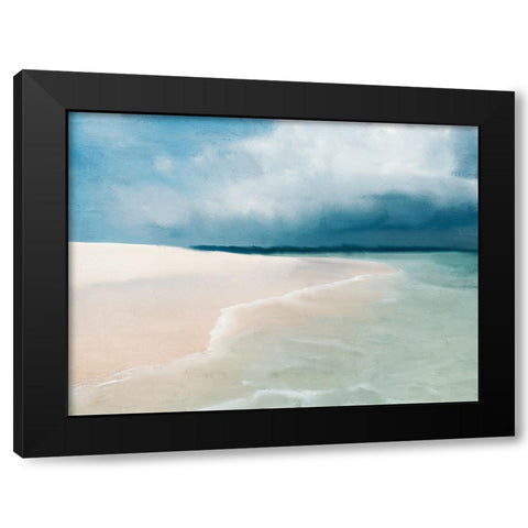 Blue Beach Black Modern Wood Framed Art Print with Double Matting by Allen, Kimberly