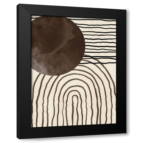 Brown Black Textured Black Modern Wood Framed Art Print with Double Matting by Allen, Kimberly