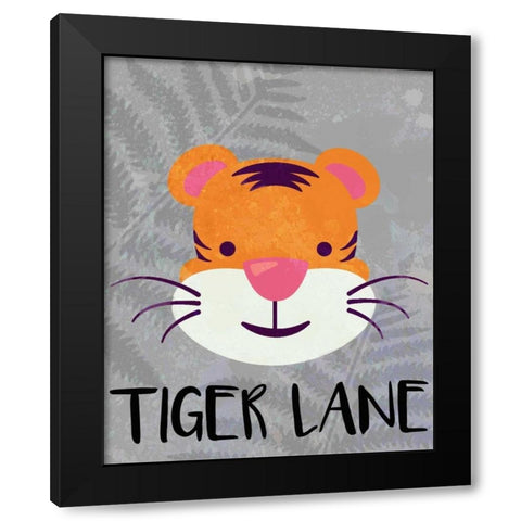 Tiger Lane Black Modern Wood Framed Art Print by Allen, Kimberly