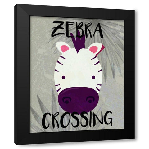 Zebra Crossing Black Modern Wood Framed Art Print by Allen, Kimberly
