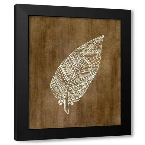 Ethnic Feather 1 Black Modern Wood Framed Art Print with Double Matting by Kimberly, Allen
