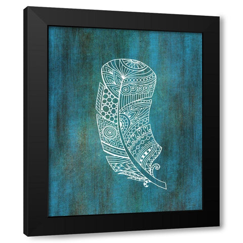 Ethnic Feather 2 Black Modern Wood Framed Art Print by Kimberly, Allen