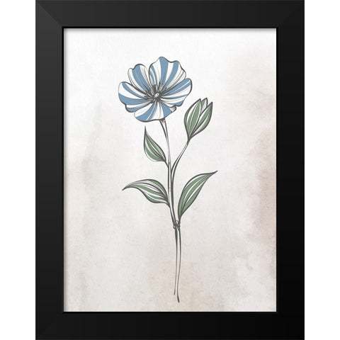 Stone Floral Blues 2 Black Modern Wood Framed Art Print by Allen, Kimberly