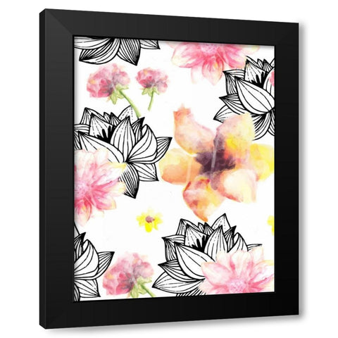 Springtime Black Modern Wood Framed Art Print by Allen, Kimberly