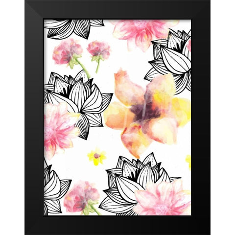 Springtime Black Modern Wood Framed Art Print by Allen, Kimberly