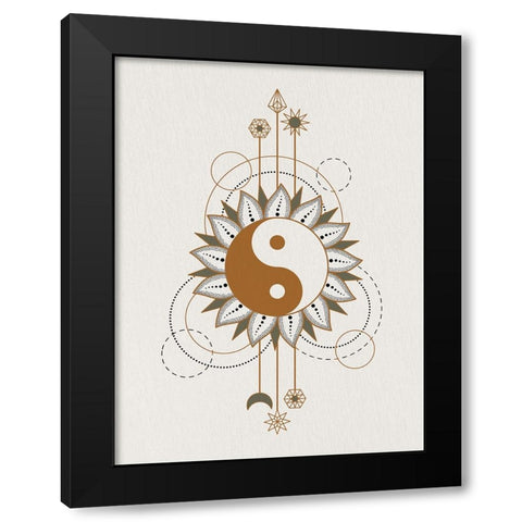 Ying Yang Black Modern Wood Framed Art Print by Allen, Kimberly