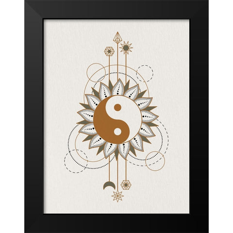 Ying Yang Black Modern Wood Framed Art Print by Allen, Kimberly