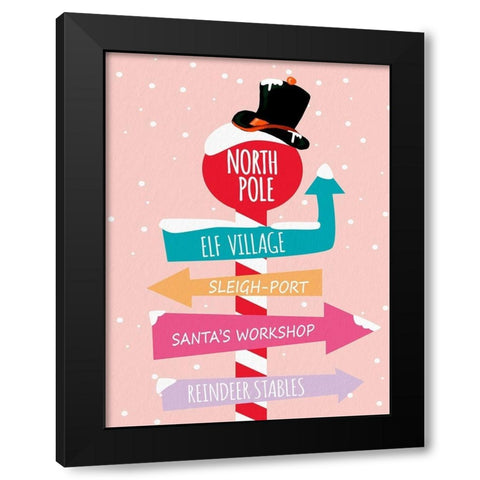 To The North Pole Black Modern Wood Framed Art Print by Allen, Kimberly