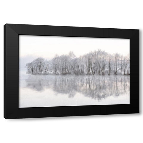 Mist Lake Black Modern Wood Framed Art Print by Allen, Kimberly