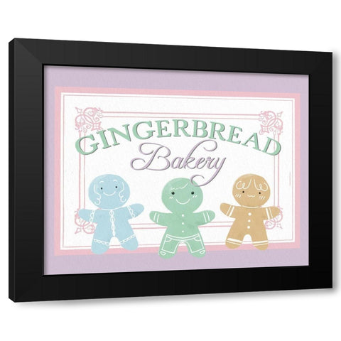 Gingerbread Bakery Sign Black Modern Wood Framed Art Print with Double Matting by Allen, Kimberly