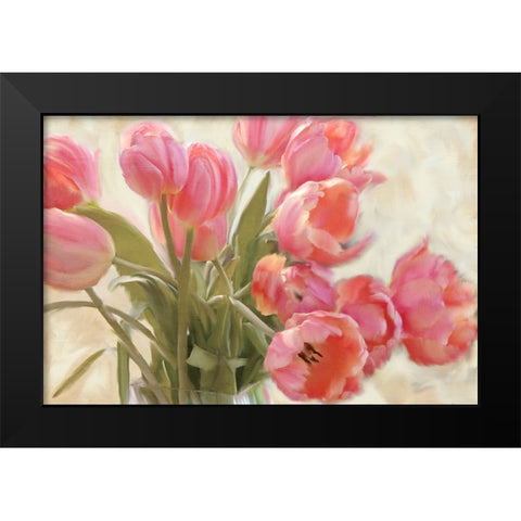 Vase of Tulips Black Modern Wood Framed Art Print by Allen, Kimberly