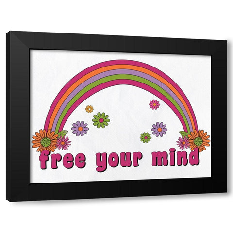 Free your Mind Black Modern Wood Framed Art Print by Allen, Kimberly