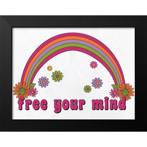 Free your Mind Black Modern Wood Framed Art Print by Allen, Kimberly