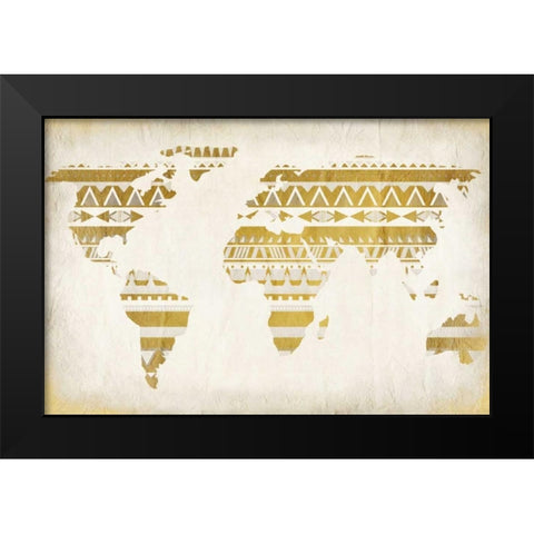 Patterned Map Black Modern Wood Framed Art Print by Allen, Kimberly